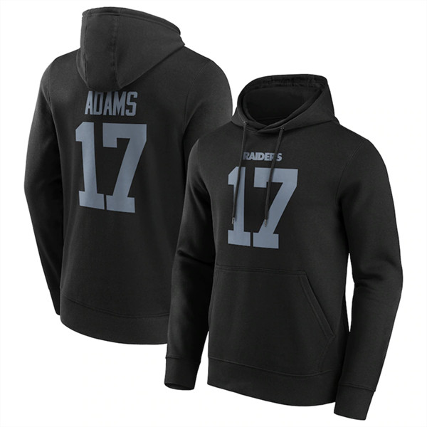 Men's Las Vegas Raiders #17 Davante Adams Black Hoodie - Click Image to Close